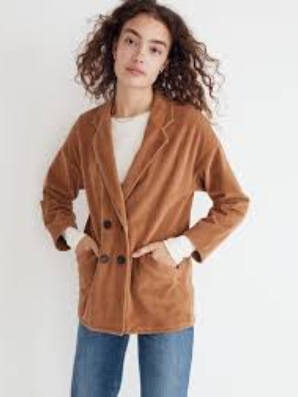 Madewell Knit Corduroy Redford Blazer Hazelnut Women's Size Medium